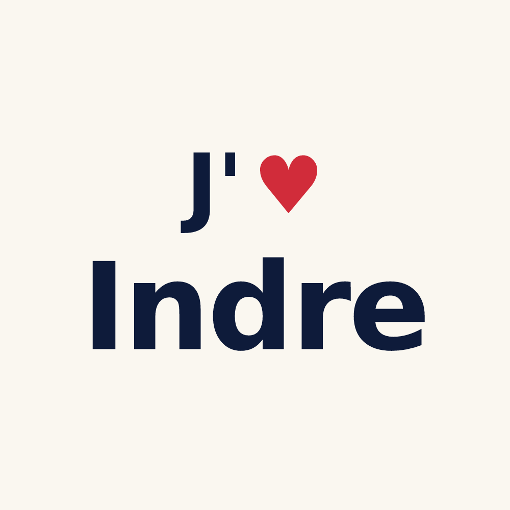Tasse personnalisée Indre — design « J'aime Indre » imprimé sur la tasse