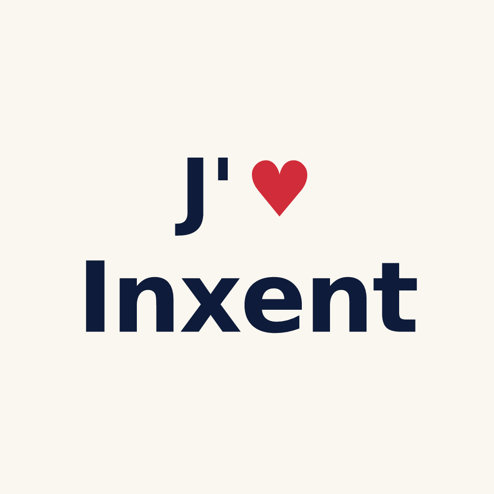 Tasse personnalisée Inxent — design « J'aime Inxent » imprimé sur la tasse