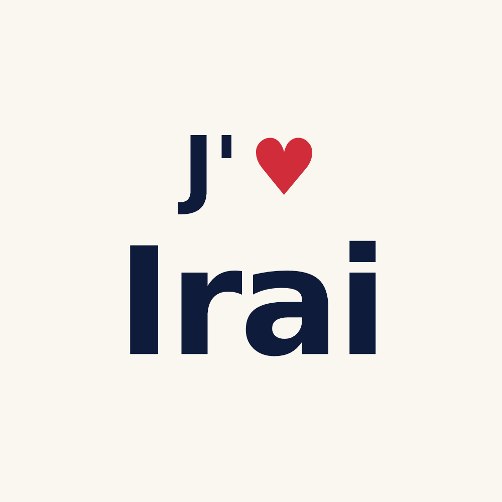 Tasse personnalisée Irai — design J'aime Irai