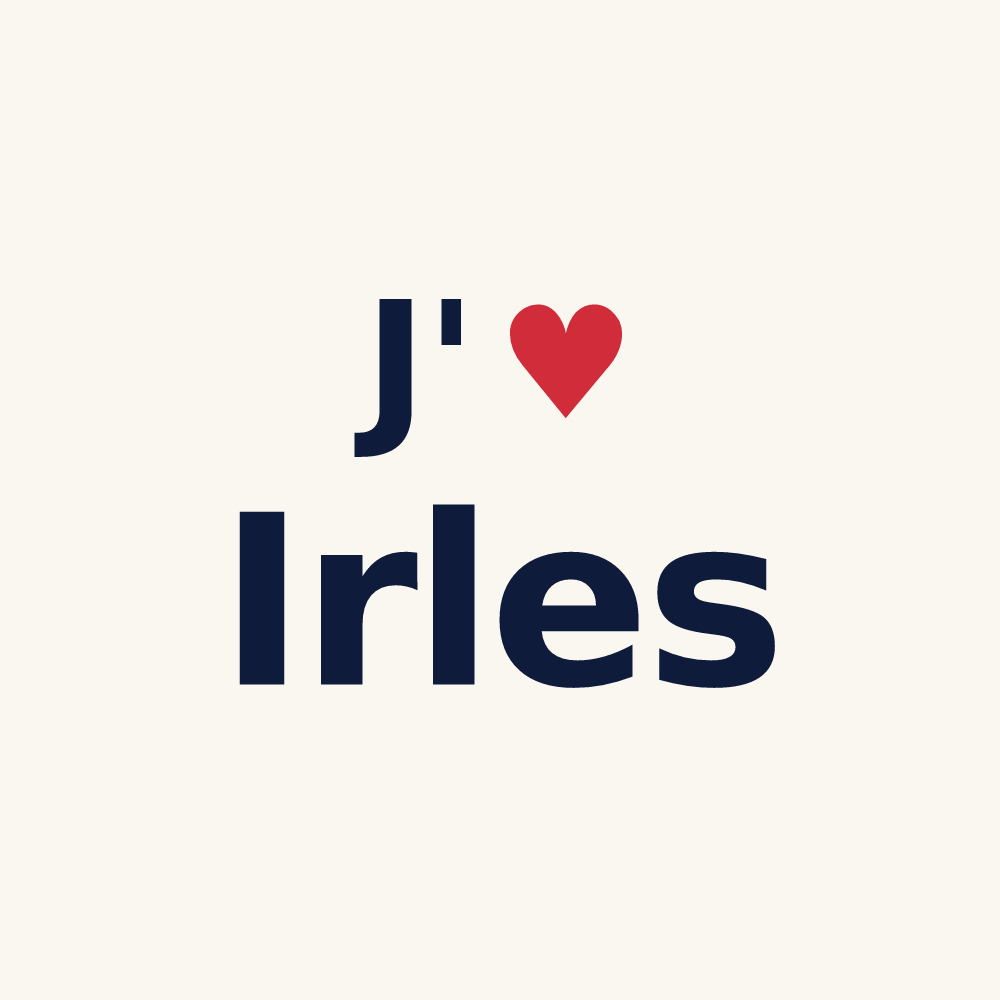Tasse personnalisée Irles — design « J'aime Irles » imprimé sur la tasse