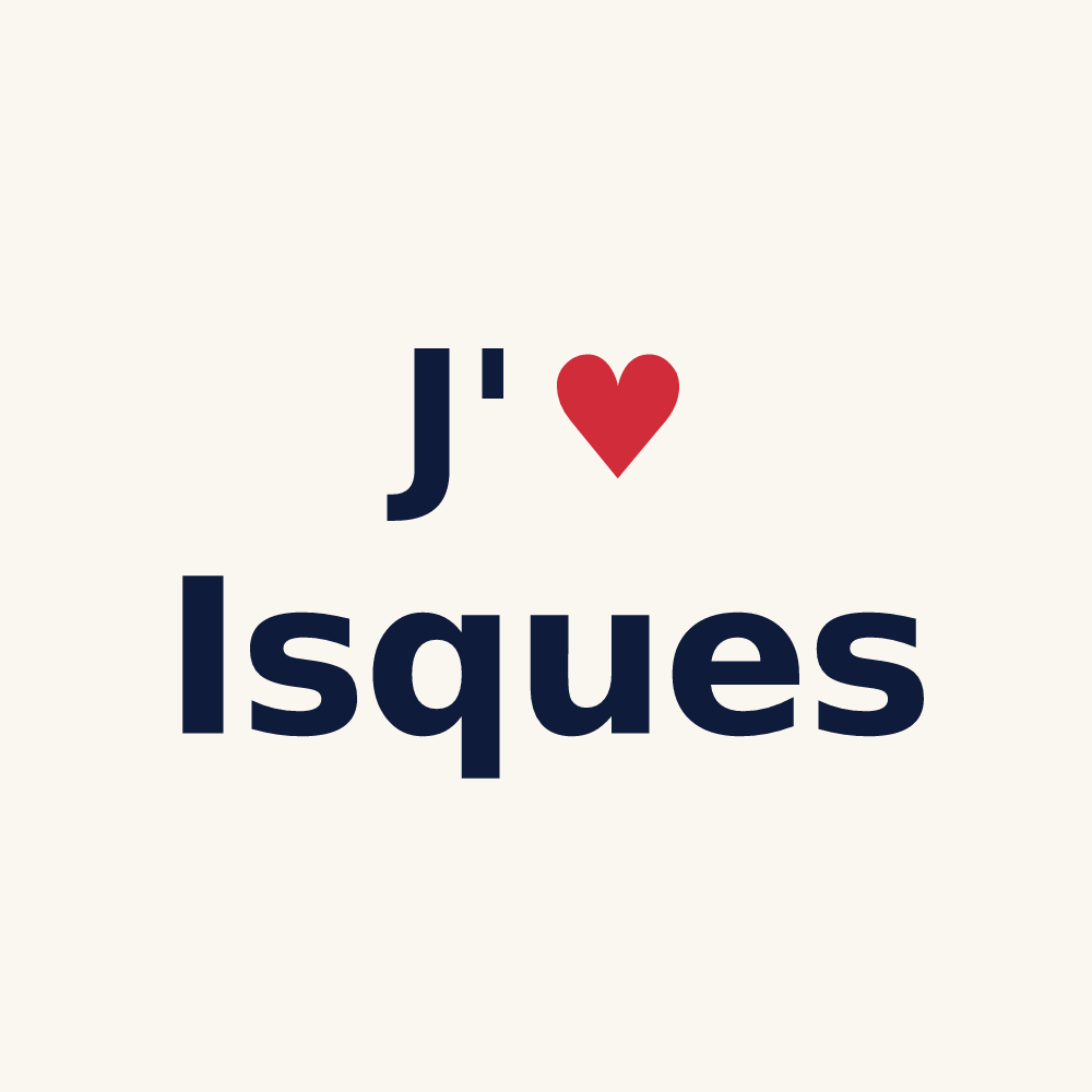 Tasse personnalisée Isques — design « J'aime Isques » imprimé sur la tasse