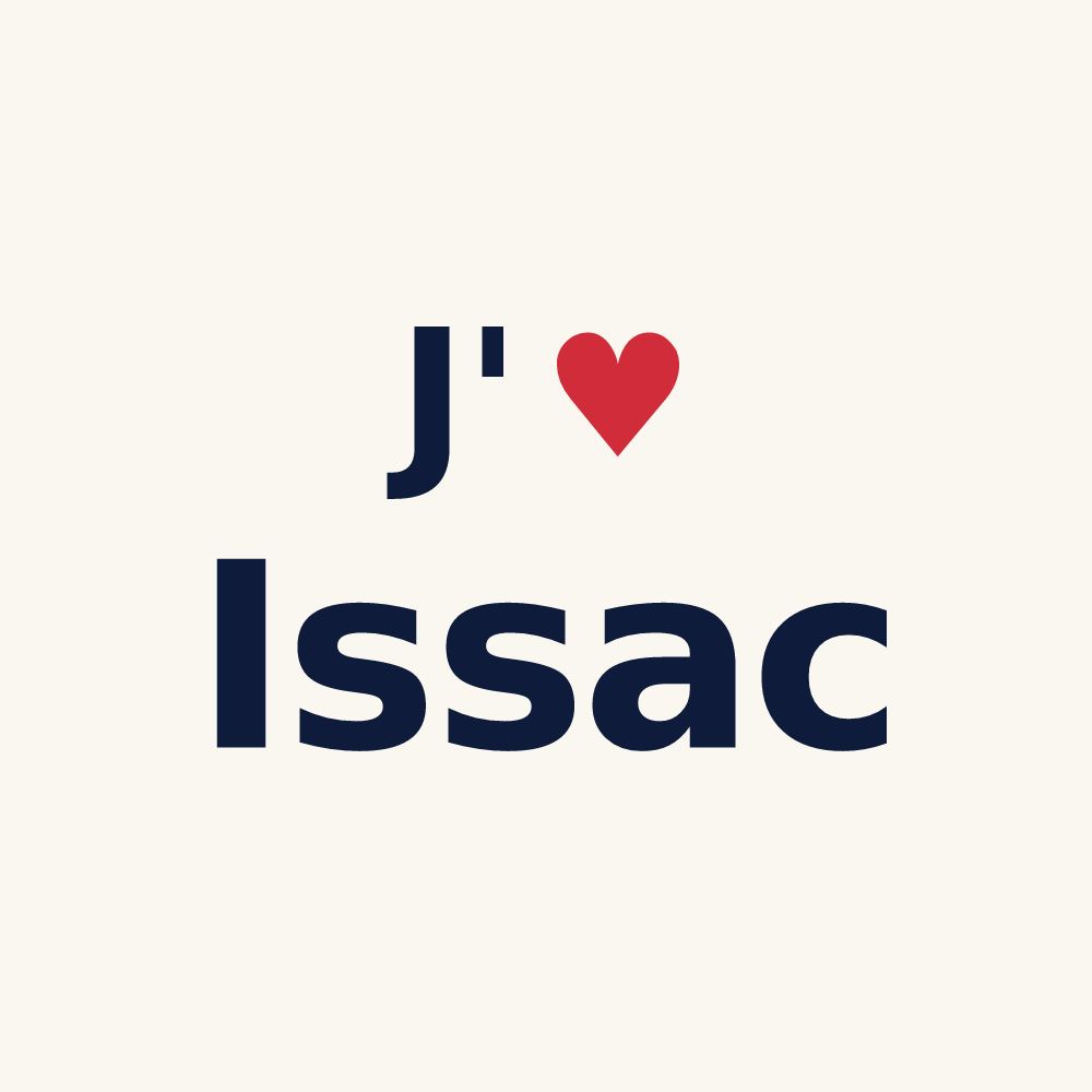 Tasse personnalisée Issac — design J'aime Issac