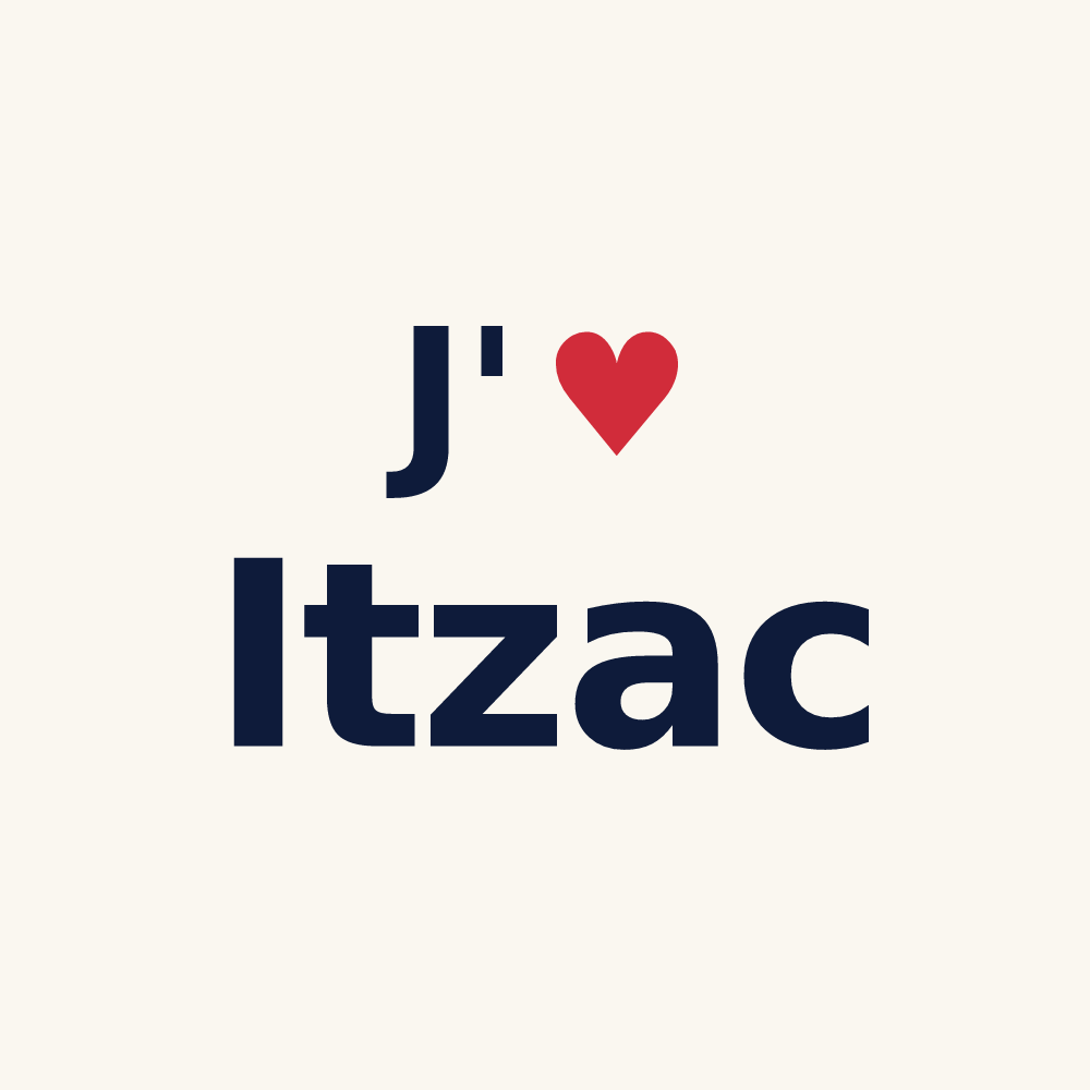 Tasse personnalisée Itzac — design J'aime Itzac