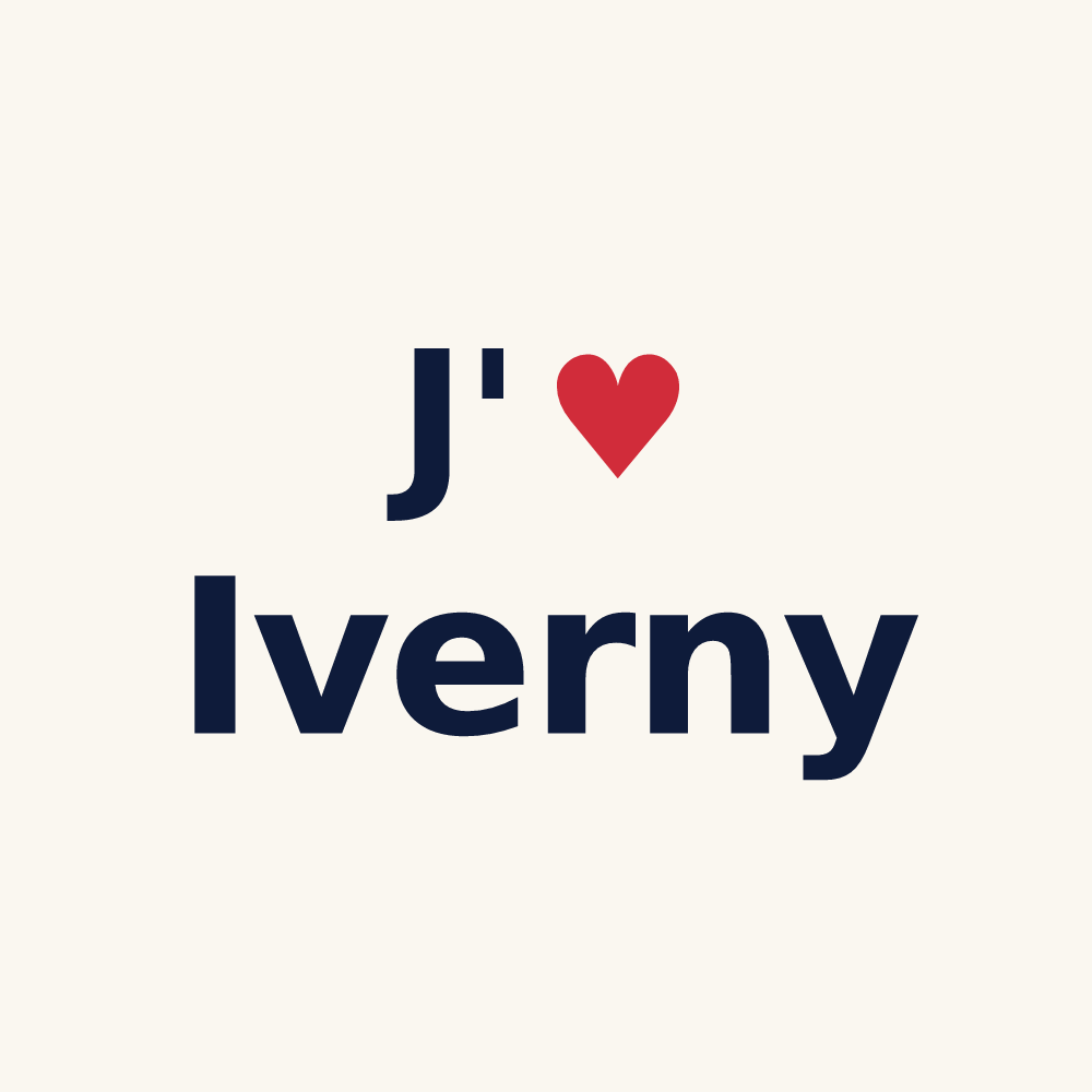 Tasse personnalisée Iverny — design « J'aime Iverny » imprimé sur la tasse