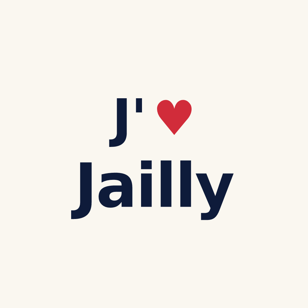 Tasse personnalisée Jailly — design « J'aime Jailly » imprimé sur la tasse