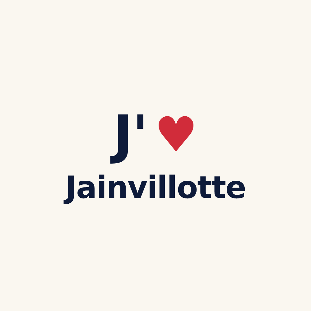 Tasse personnalisée Jainvillotte — design J'aime Jainvillotte
