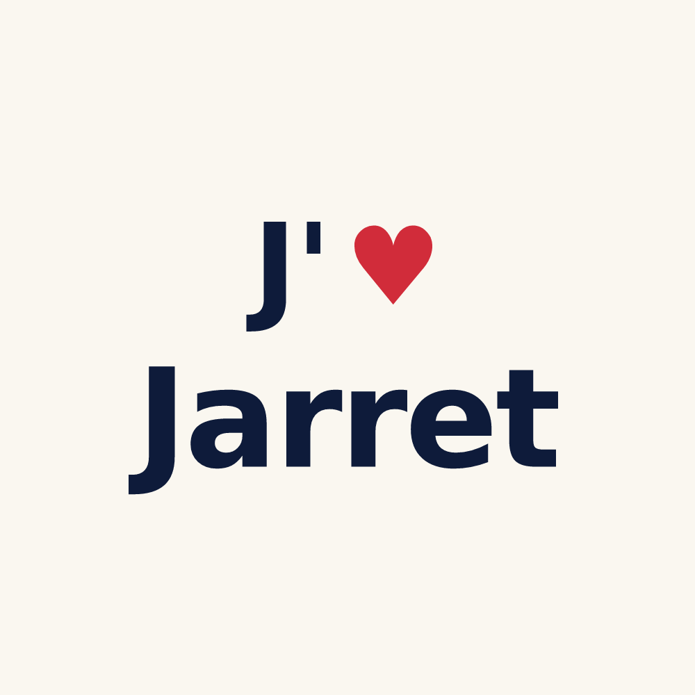 Tasse personnalisée Jarret — design J'aime Jarret