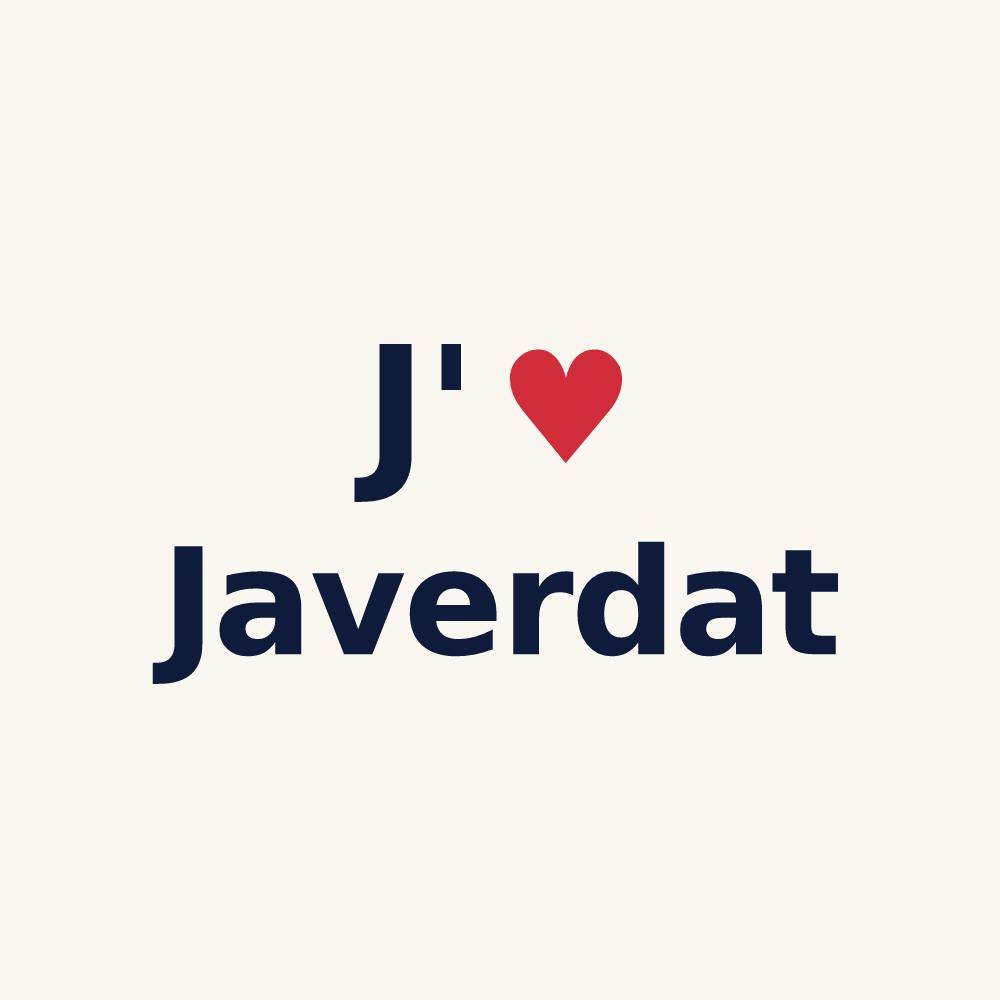 Tasse personnalisée Javerdat — design J'aime Javerdat
