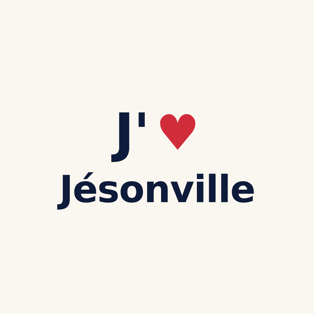 Tasse personnalisée Jésonville — design « J'aime Jésonville » imprimé sur la tasse