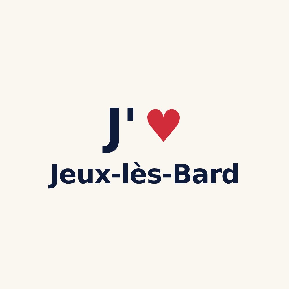 Tasse personnalisée Jeux-lès-Bard — design « J'aime Jeux-lès-Bard » imprimé sur la tasse