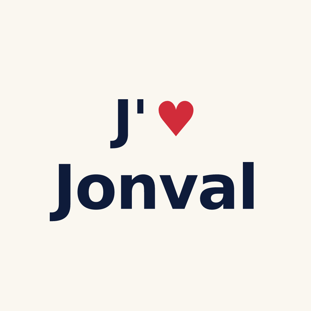 Tasse personnalisée Jonval — design « J'aime Jonval » imprimé sur la tasse
