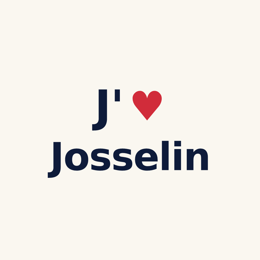 Tasse personnalisée Josselin — design « J'aime Josselin » imprimé sur la tasse