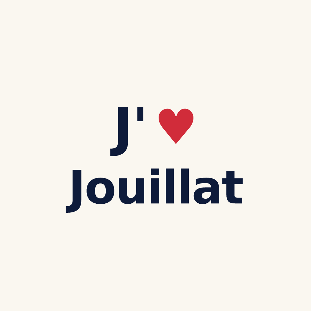 Tasse personnalisée Jouillat — design J'aime Jouillat