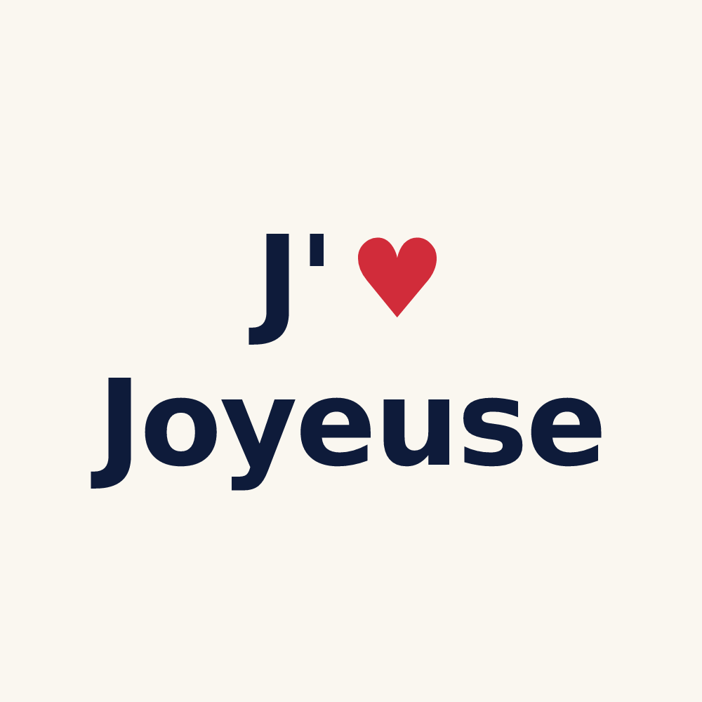 Tasse personnalisée Joyeuse — design « J'aime Joyeuse » imprimé sur la tasse