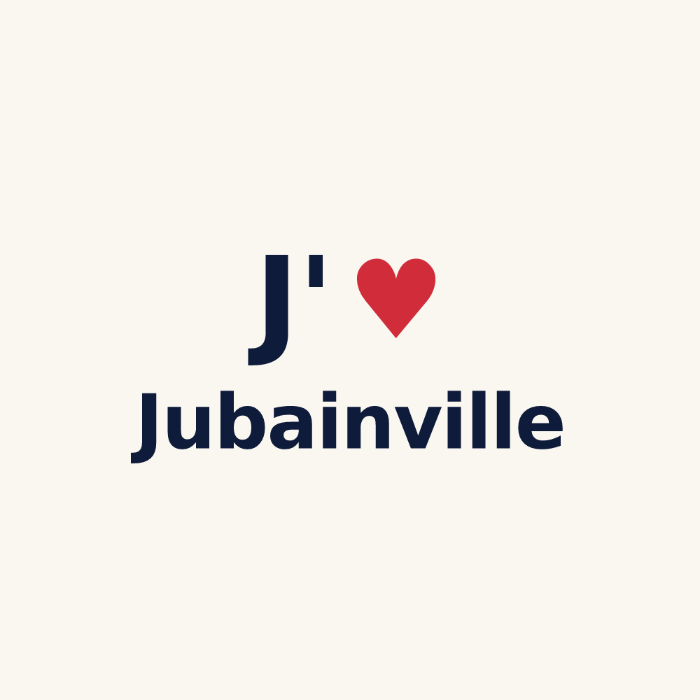 Tasse personnalisée Jubainville — design « J'aime Jubainville » imprimé sur la tasse