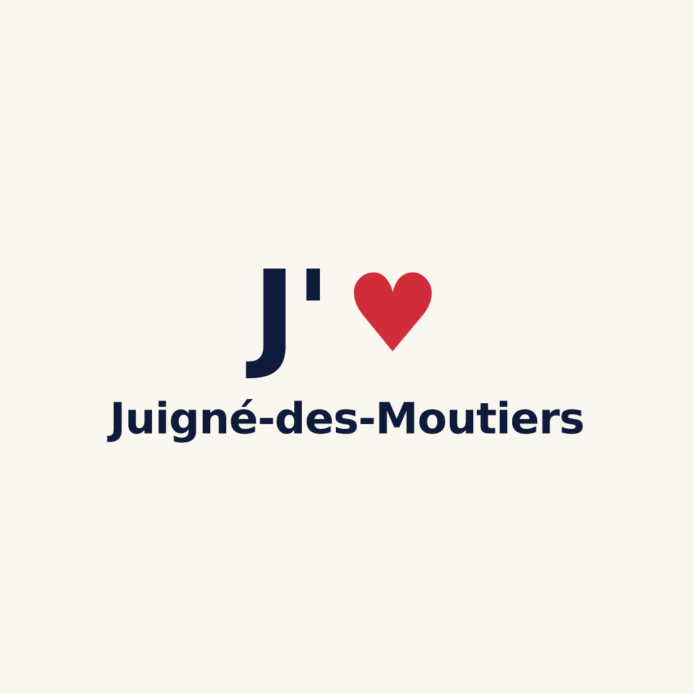 Tasse personnalisée Juigné-des-Moutiers — design J'aime Juigné-des-Moutiers