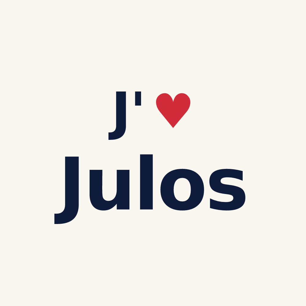 Tasse personnalisée Julos — design J'aime Julos