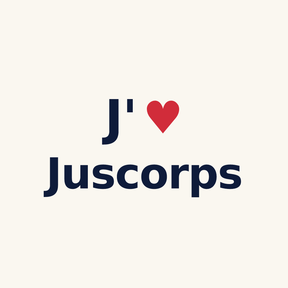 Tasse personnalisée Juscorps — design J'aime Juscorps