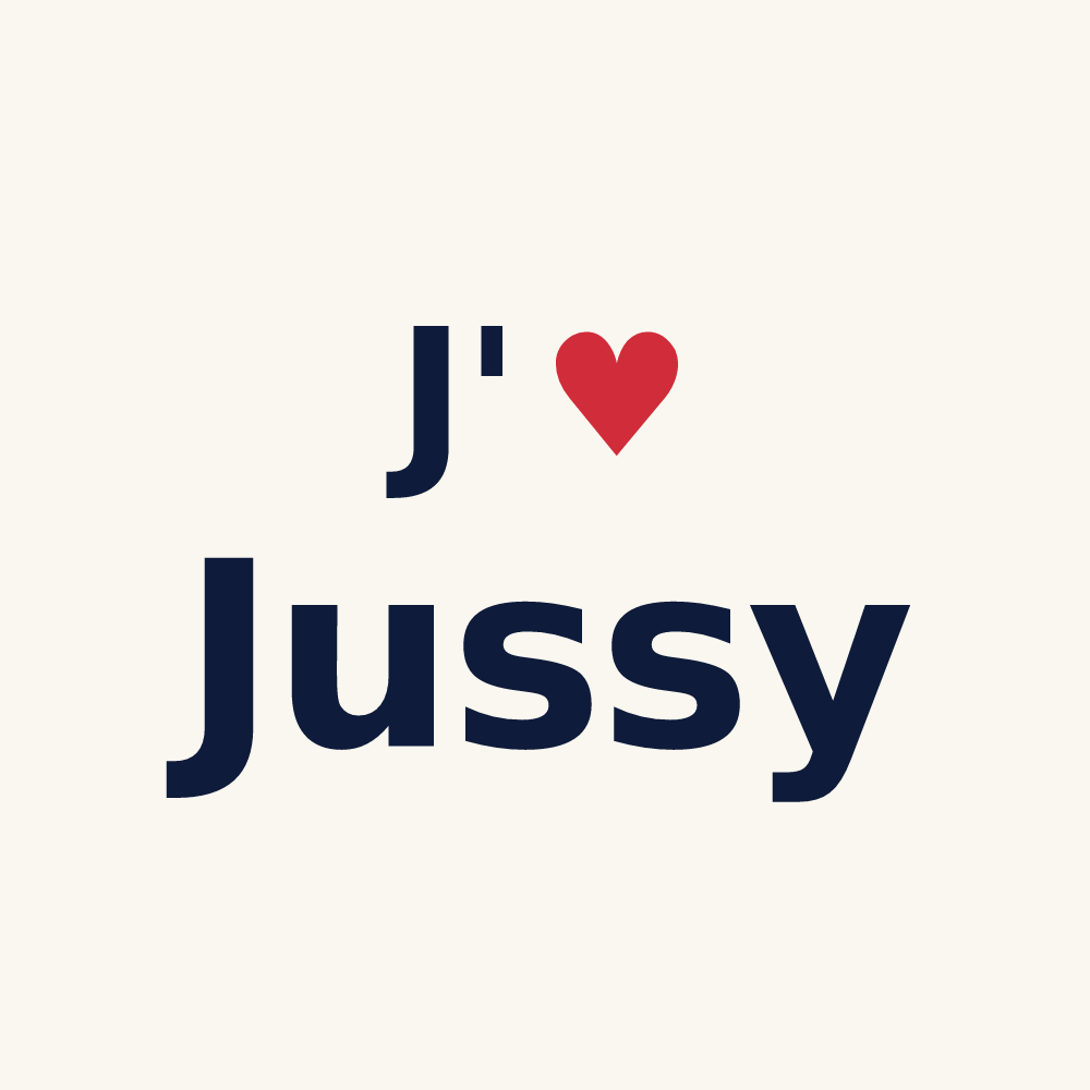 Tasse personnalisée Jussy — design J'aime Jussy