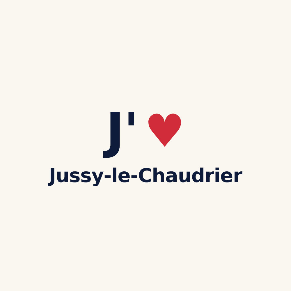 Tasse personnalisée Jussy-le-Chaudrier — design « J'aime Jussy-le-Chaudrier » imprimé sur la tasse