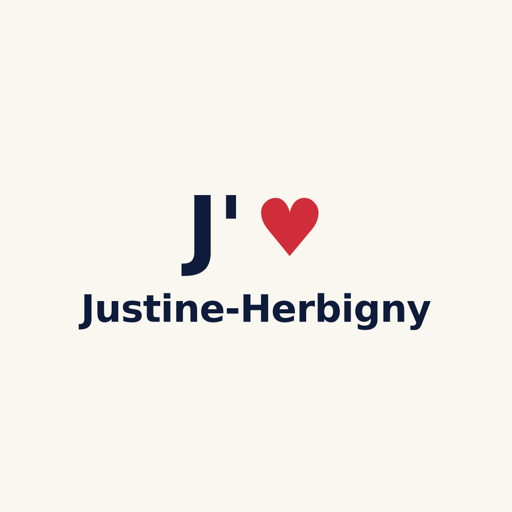 Tasse personnalisée Justine-Herbigny — design « J'aime Justine-Herbigny » imprimé sur la tasse
