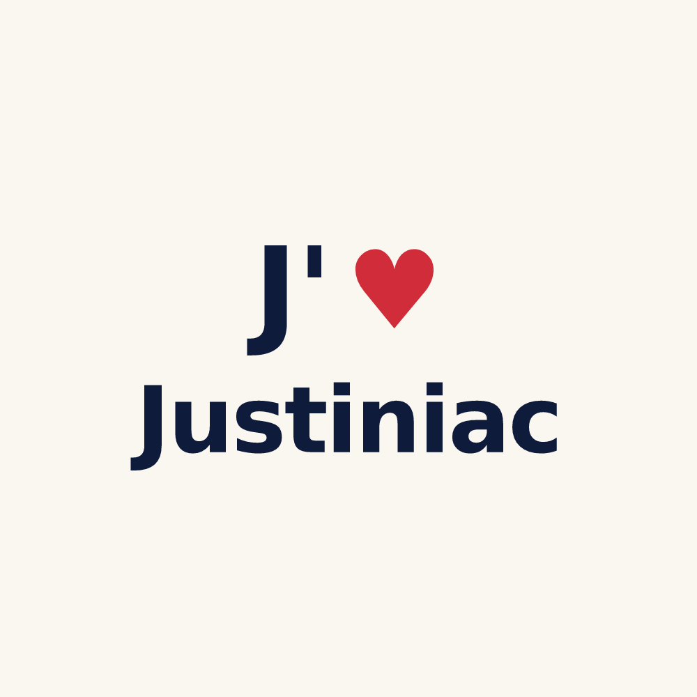 Tasse personnalisée Justiniac — design J'aime Justiniac