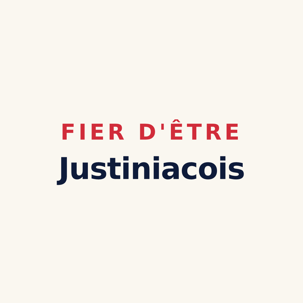 Tasse « Fier d'être Justiniacois » — design pour Justiniac