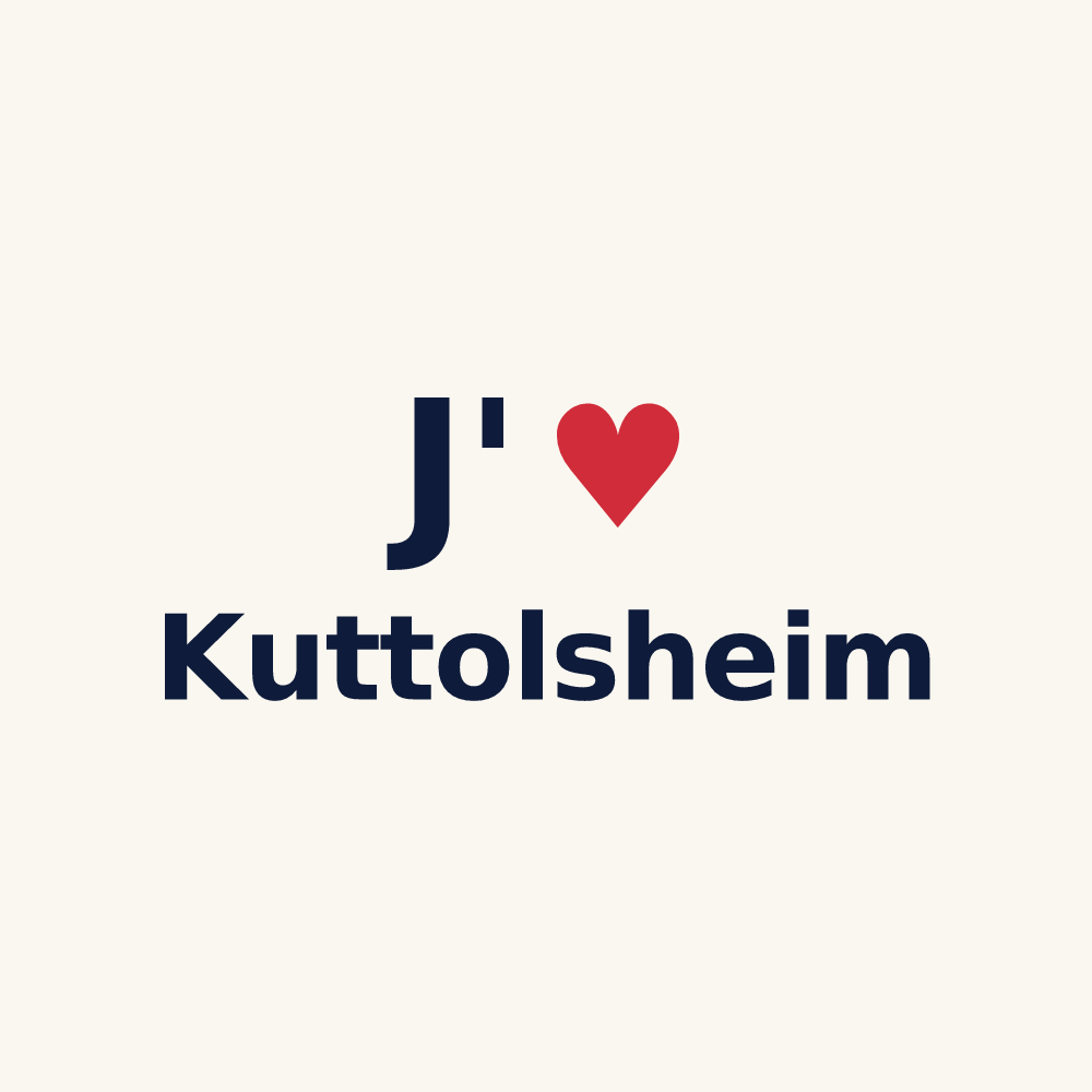Tasse personnalisée Kuttolsheim — design « J'aime Kuttolsheim » imprimé sur la tasse