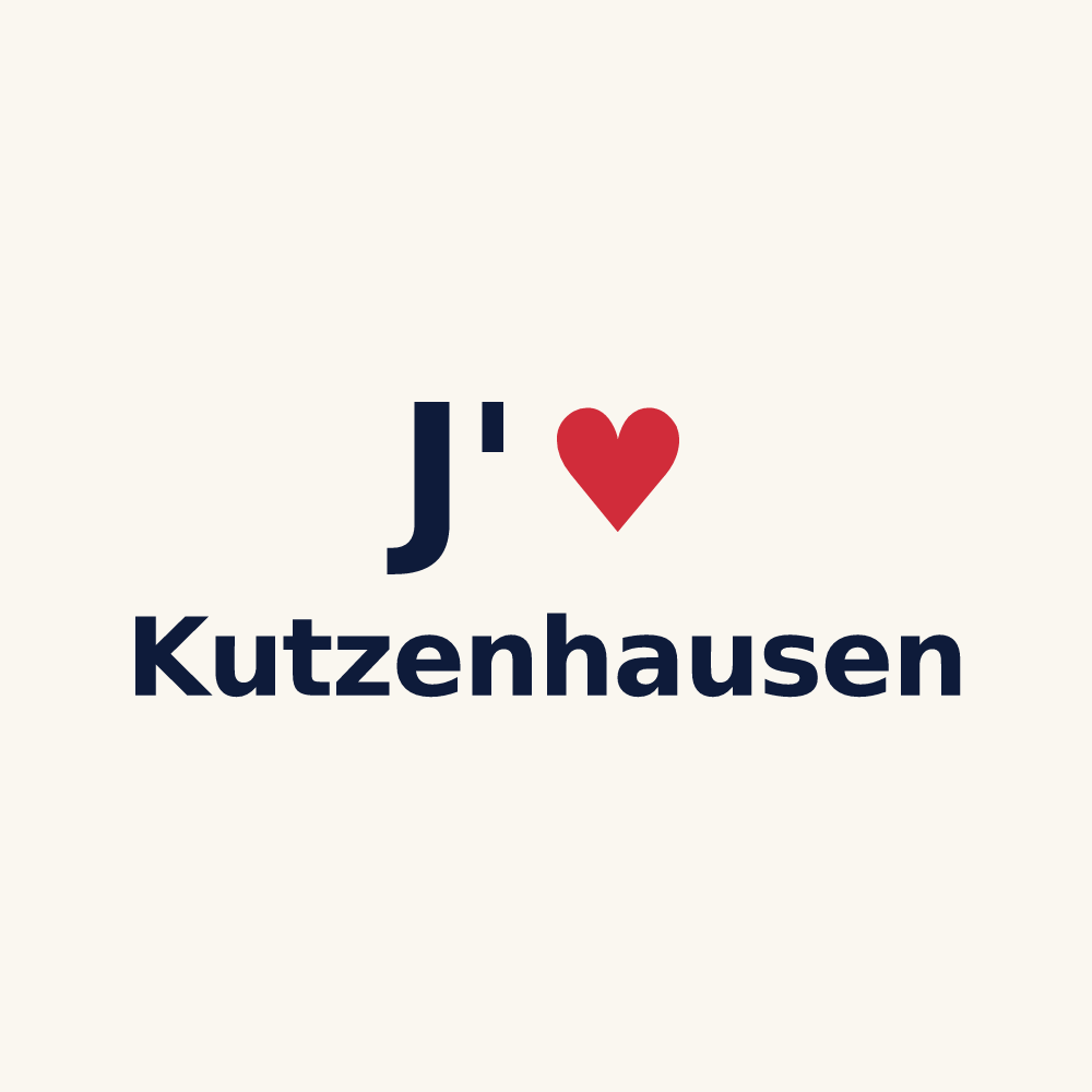 Tasse personnalisée Kutzenhausen — design « J'aime Kutzenhausen » imprimé sur la tasse