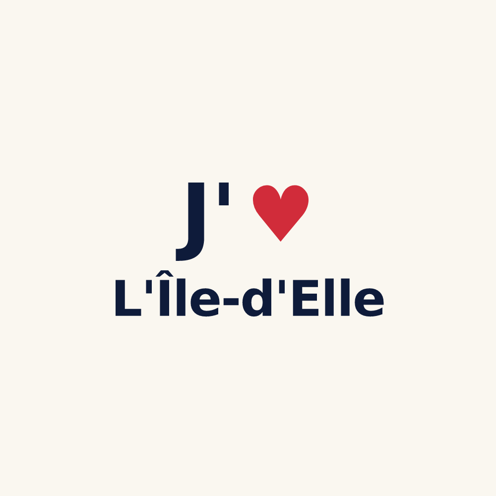 Tasse personnalisée L'Île-d'Elle — design J'aime L'Île-d'Elle
