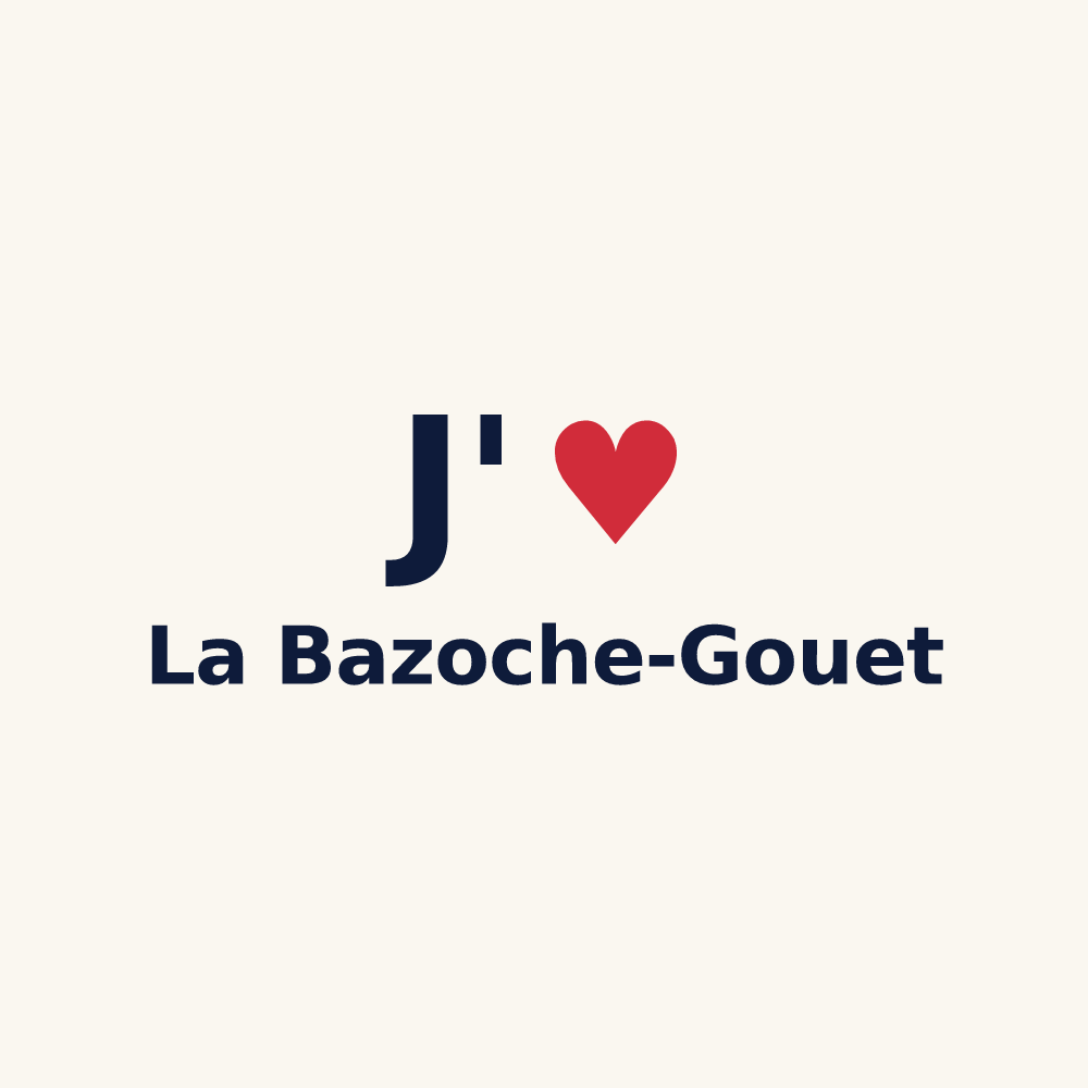 Tasse personnalisée La Bazoche-Gouet — design « J'aime La Bazoche-Gouet » imprimé sur la tasse