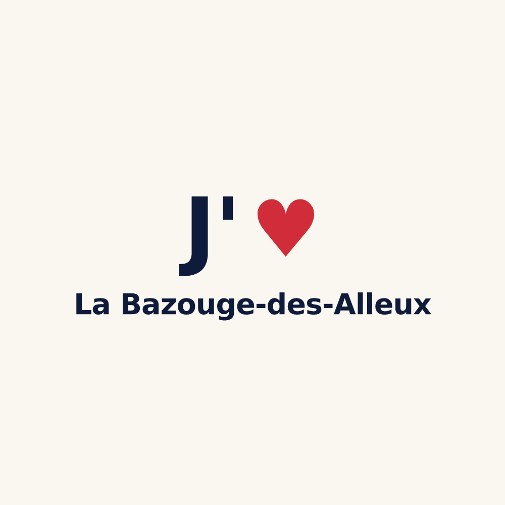 Tasse personnalisée La Bazouge-des-Alleux — design J'aime La Bazouge-des-Alleux
