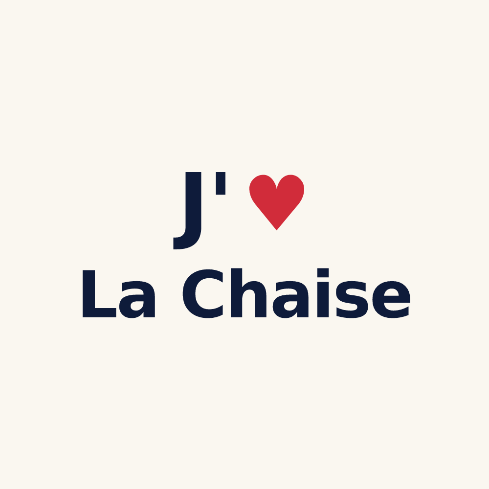 Tasse personnalisée La Chaise — design « J'aime La Chaise » imprimé sur la tasse
