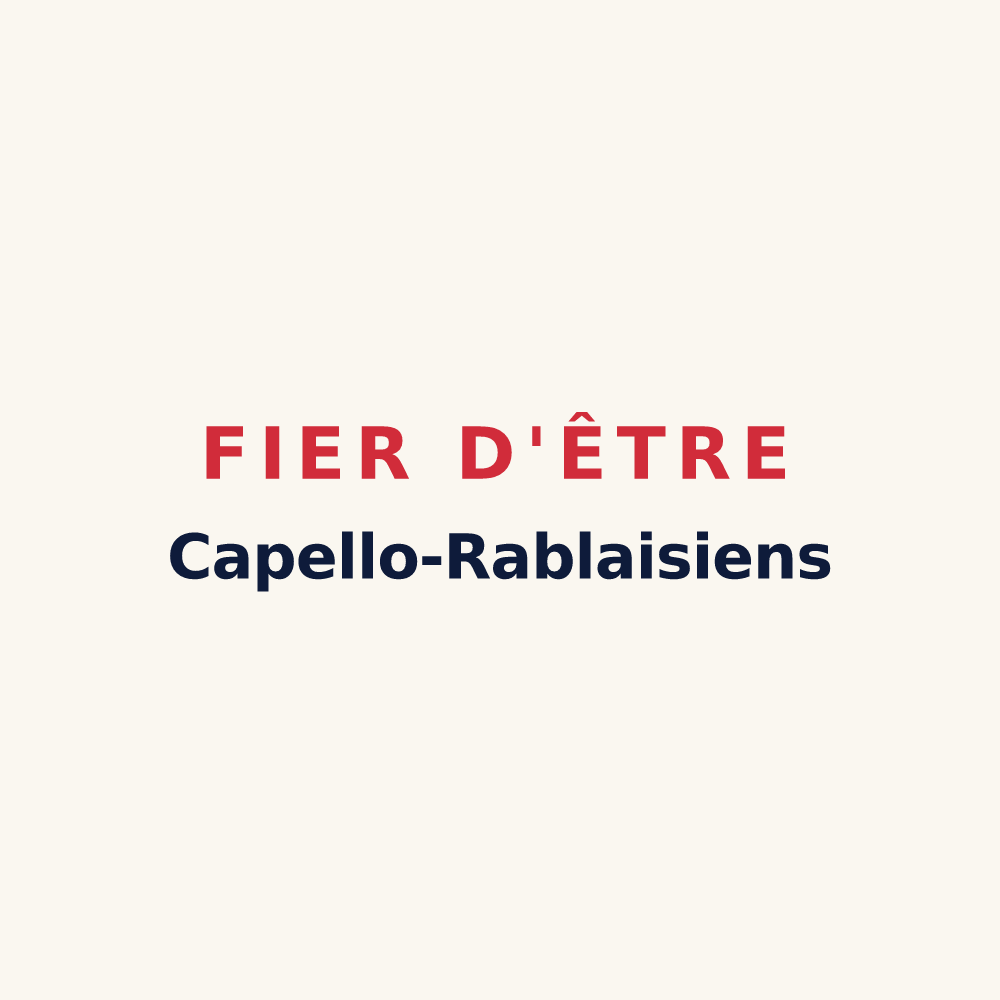 Tasse « Fier d'être Capello-Rablaisiens » — design pour La Chapelle-Rablais
