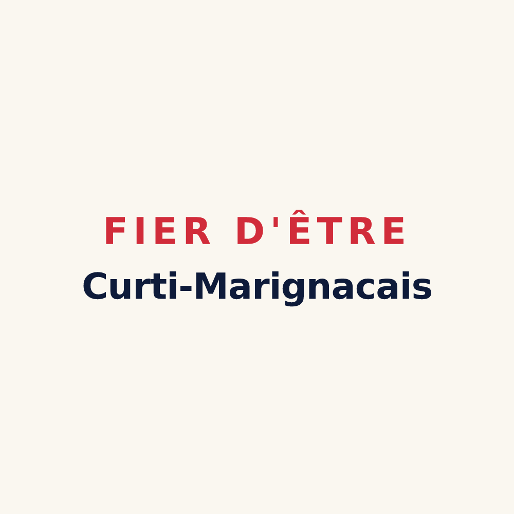 Tasse « Fier d'être Curti-Marignacais » — design pour La Cour-Marigny