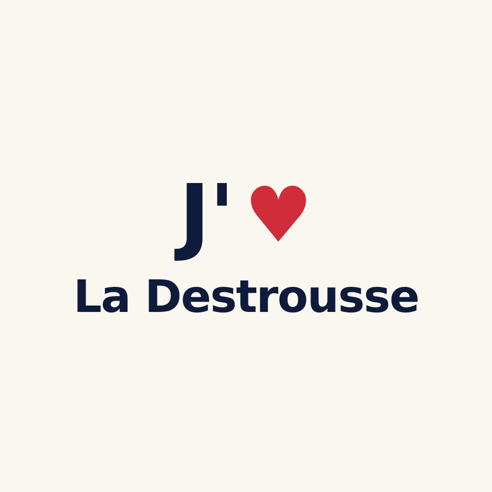 Tasse personnalisée La Destrousse — design J'aime La Destrousse