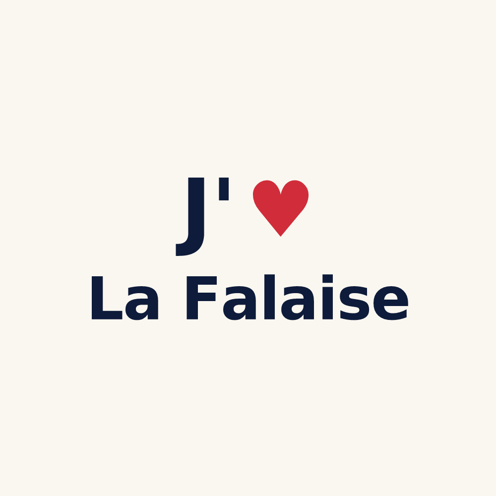Tasse personnalisée La Falaise — design « J'aime La Falaise » imprimé sur la tasse