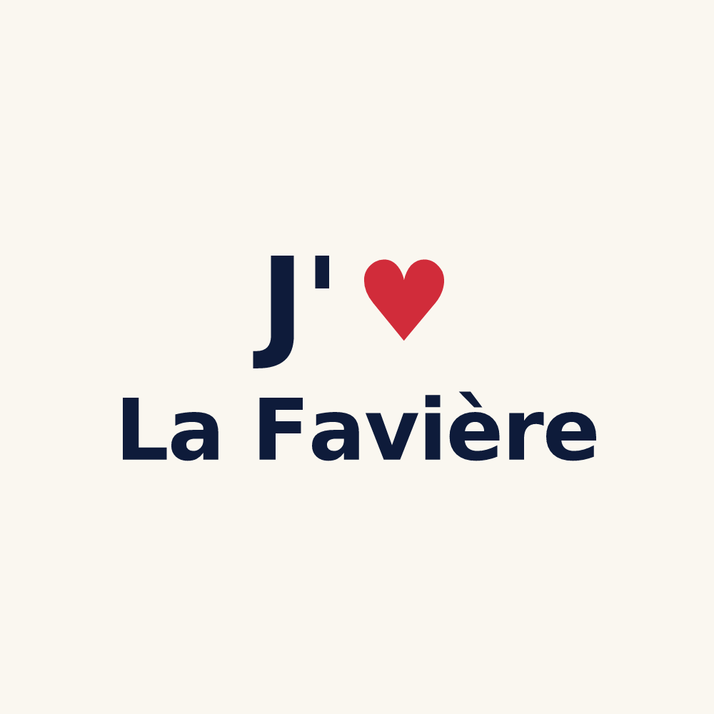 Tasse personnalisée La Favière — design « J'aime La Favière » imprimé sur la tasse