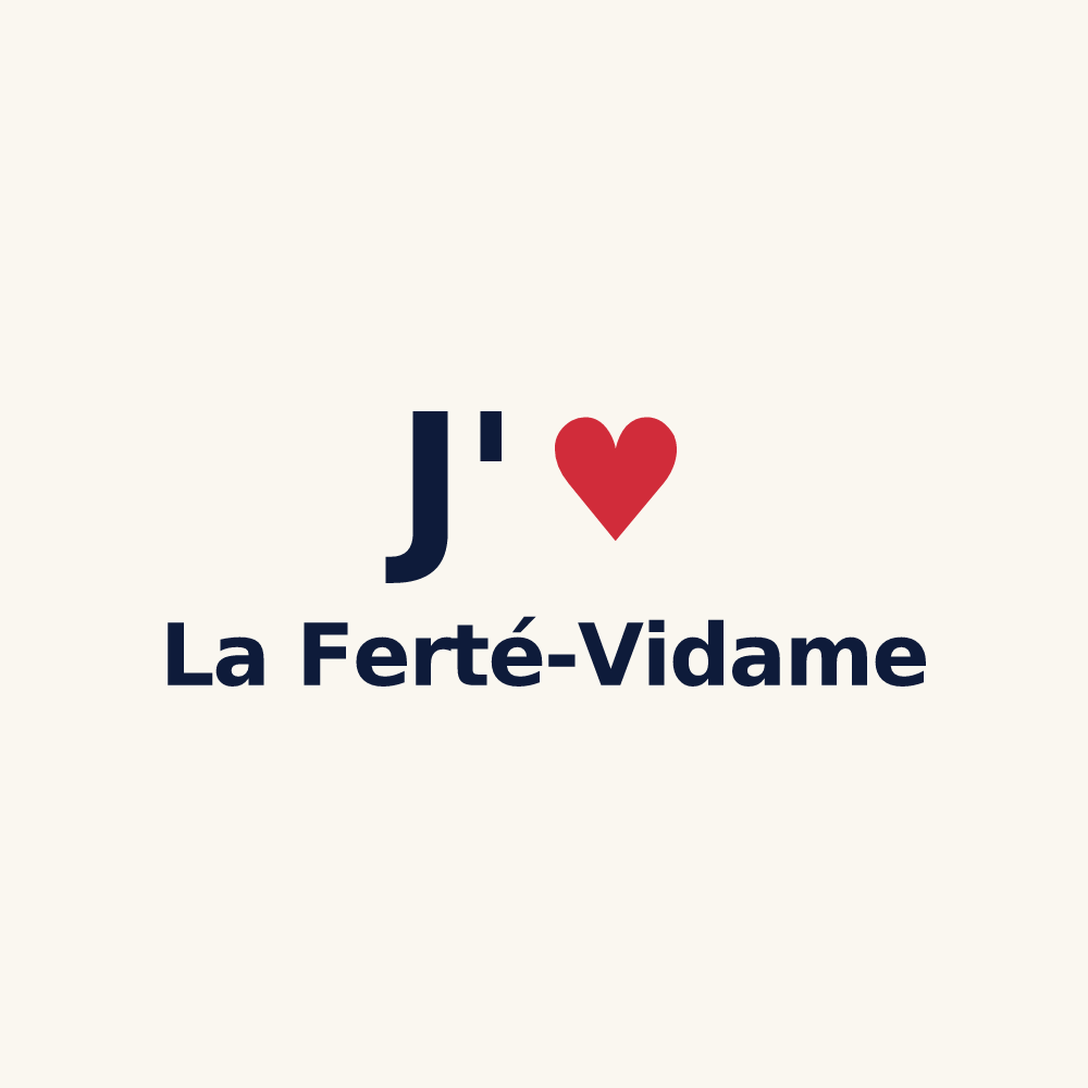 Tasse personnalisée La Ferté-Vidame — design « J'aime La Ferté-Vidame » imprimé sur la tasse