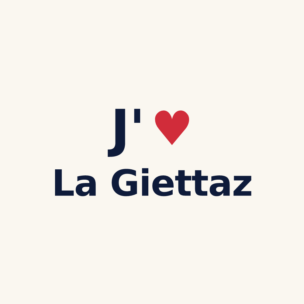 Tasse personnalisée La Giettaz — design « J'aime La Giettaz » imprimé sur la tasse
