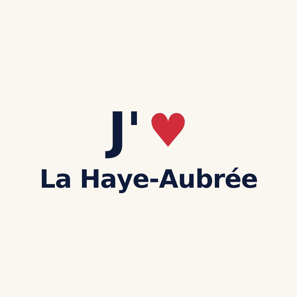 Tasse personnalisée La Haye-Aubrée — design J'aime La Haye-Aubrée
