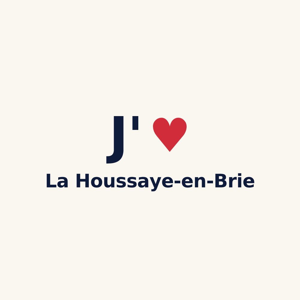 Tasse personnalisée La Houssaye-en-Brie — design « J'aime La Houssaye-en-Brie » imprimé sur la tasse
