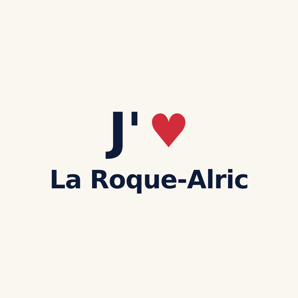 Tasse personnalisée La Roque-Alric — design J'aime La Roque-Alric