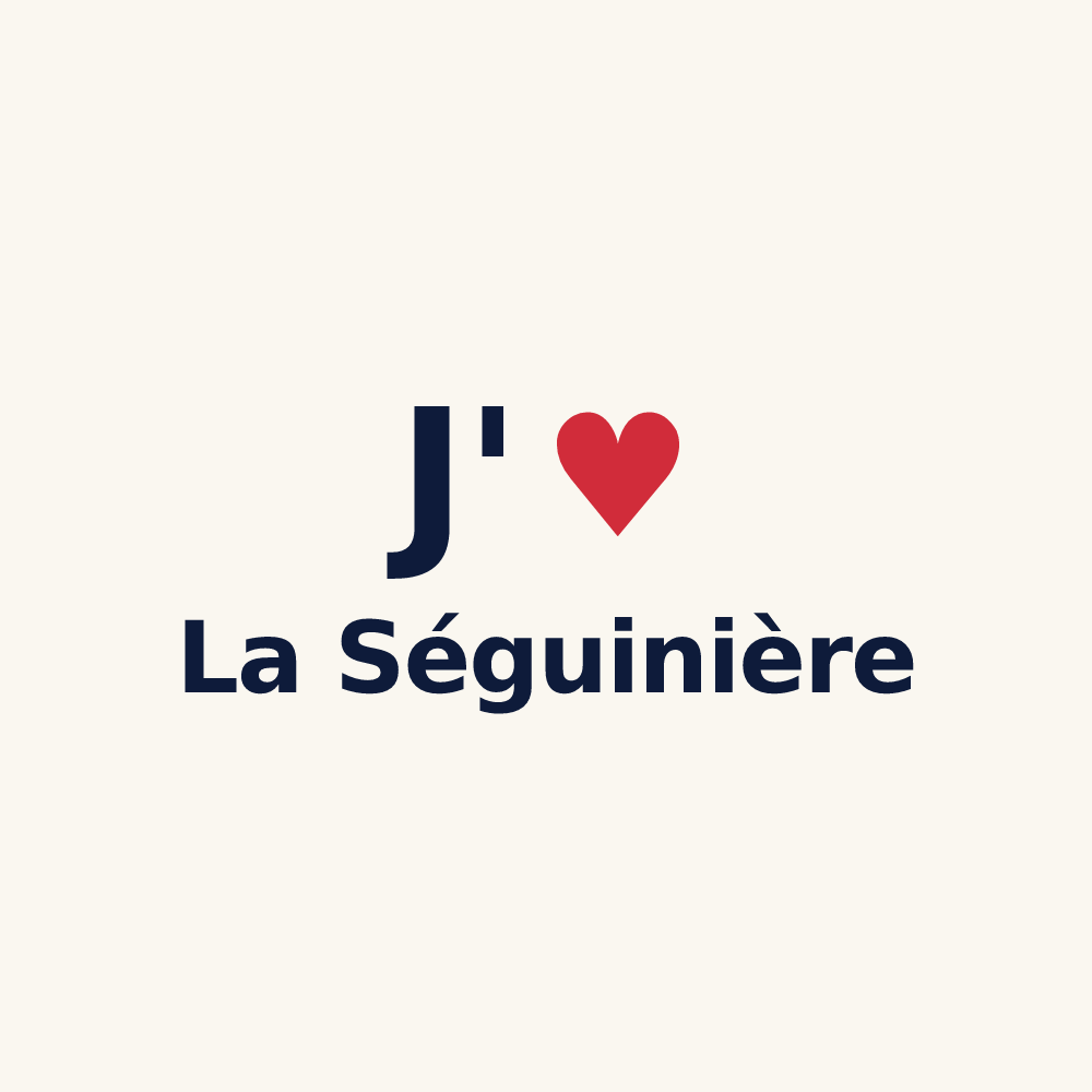 Tasse personnalisée La Séguinière — design « J'aime La Séguinière » imprimé sur la tasse