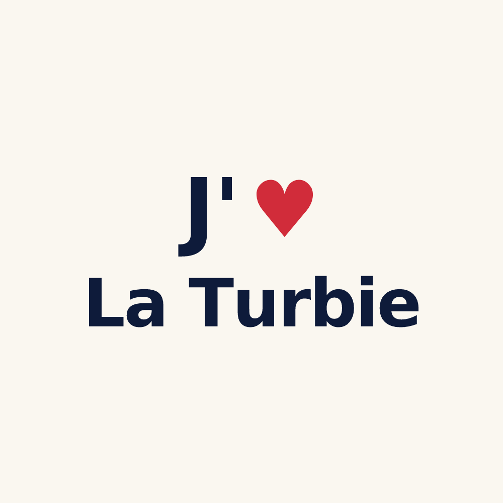 Tasse personnalisée La Turbie — design « J'aime La Turbie » imprimé sur la tasse