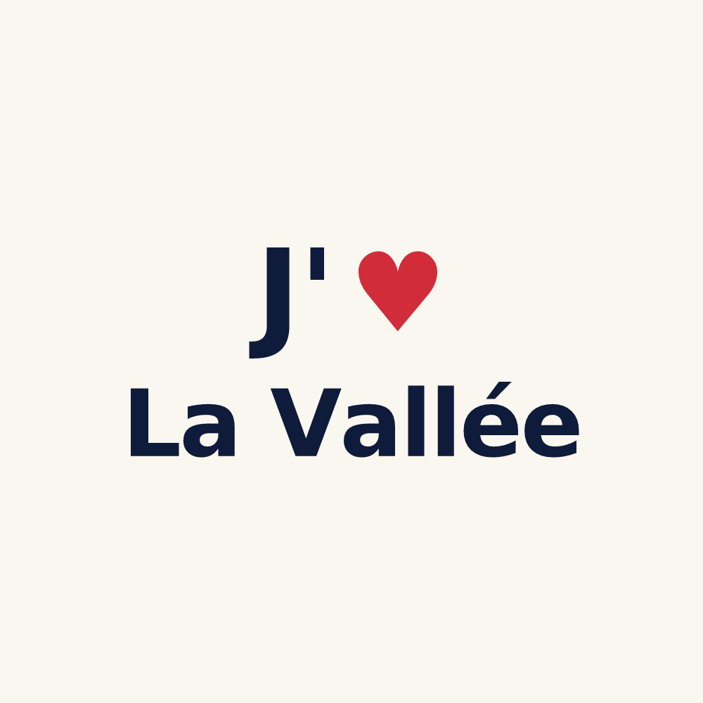 Tasse personnalisée La Vallée — design « J'aime La Vallée » imprimé sur la tasse