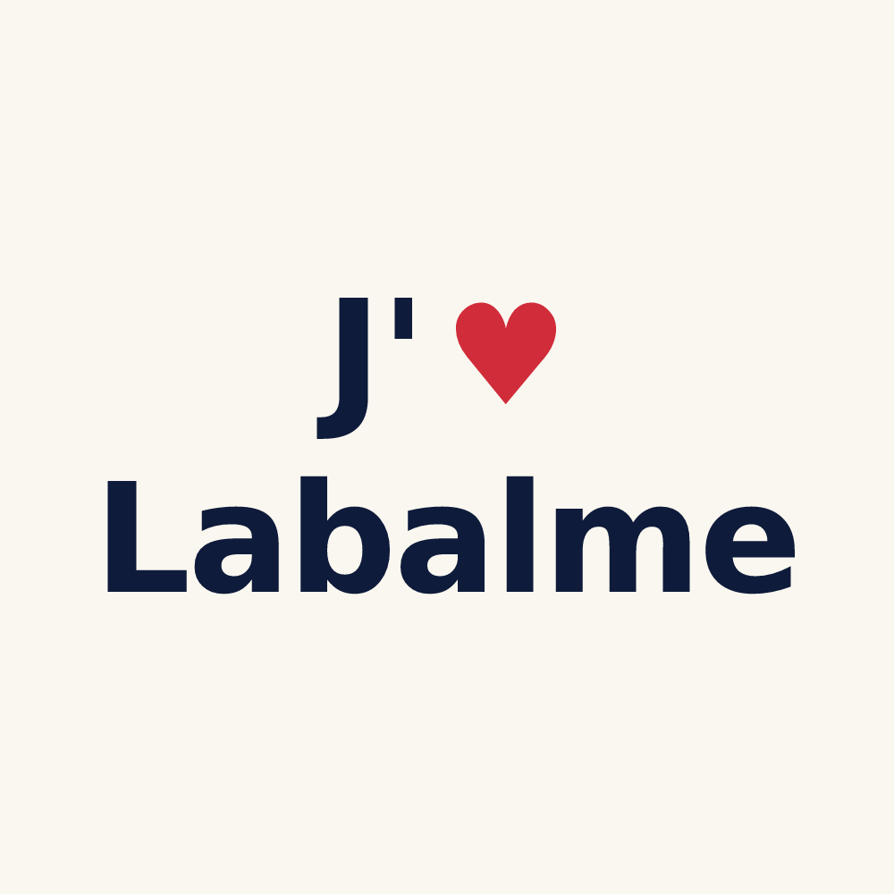 Tasse personnalisée Labalme — design J'aime Labalme