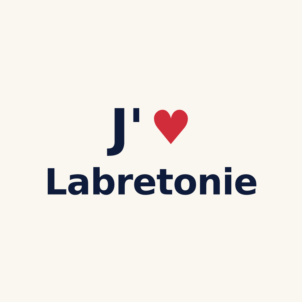 Tasse personnalisée Labretonie — design « J'aime Labretonie » imprimé sur la tasse