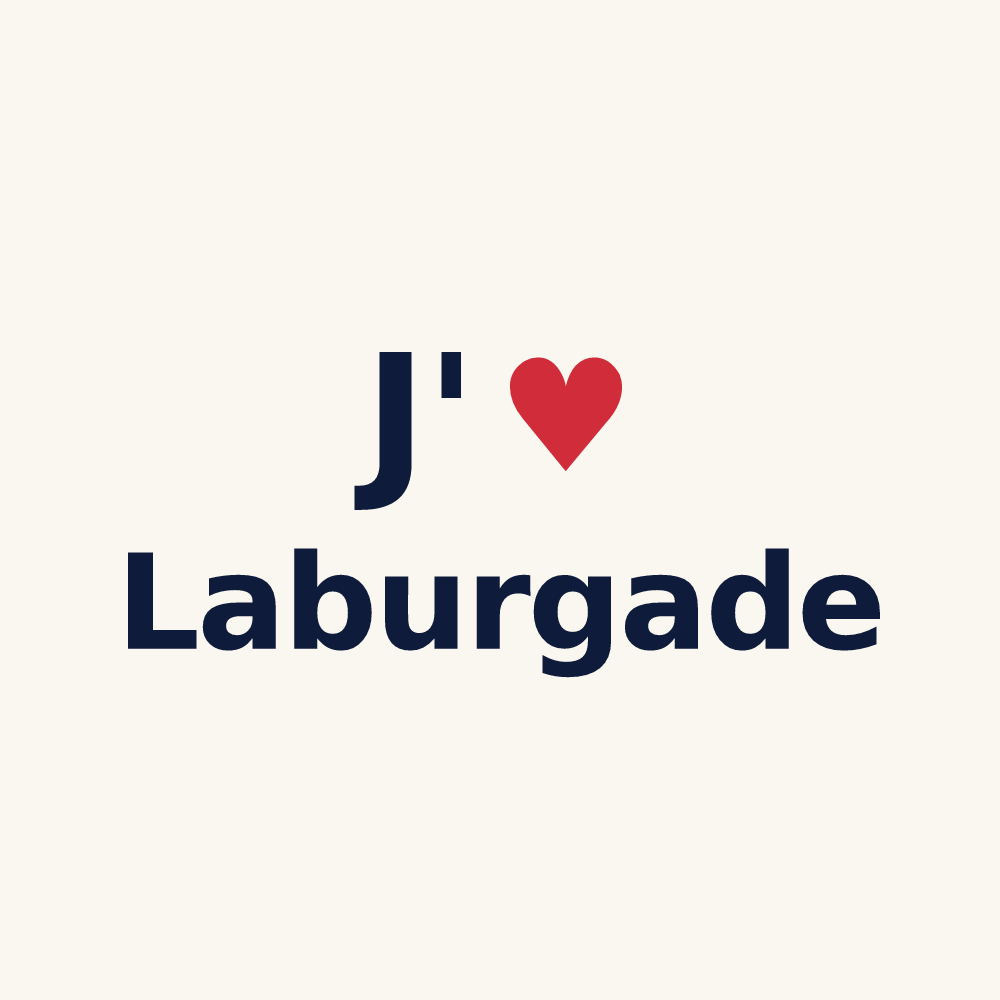 Tasse personnalisée Laburgade — design J'aime Laburgade
