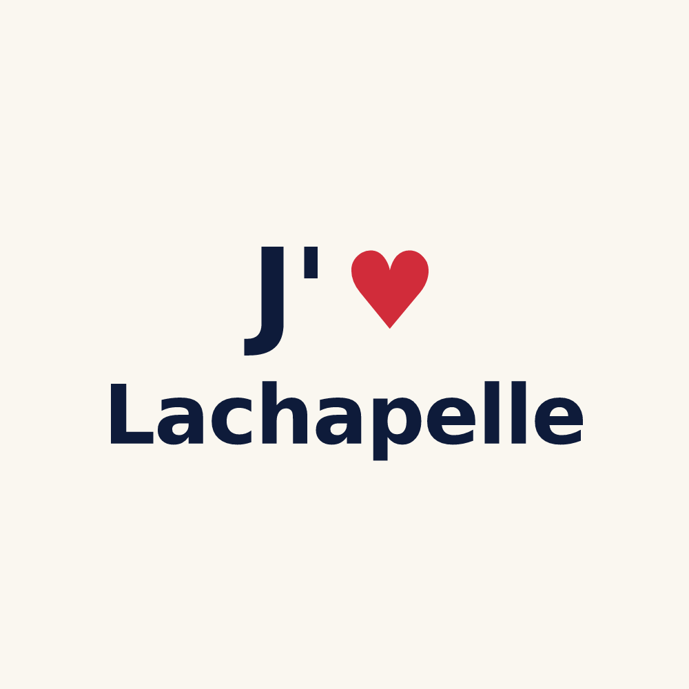 Tasse personnalisée Lachapelle — design « J'aime Lachapelle » imprimé sur la tasse
